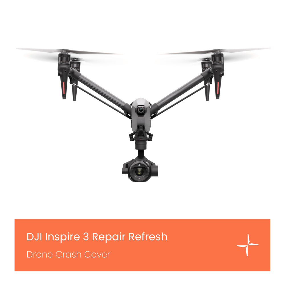 DJI Inspire 3 Repair Refresh drone crash cover.